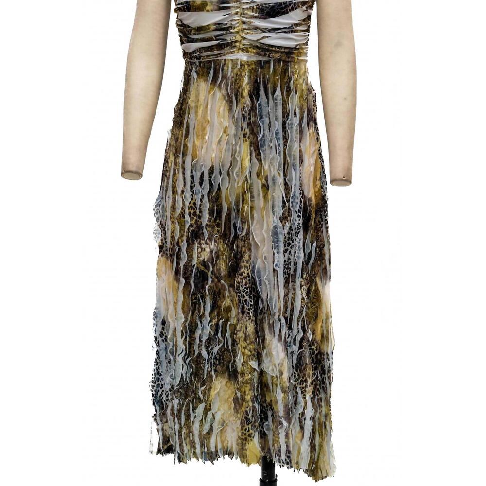 NEW PARIS PARIS women's sleeveless maxi dress in olive / yellow